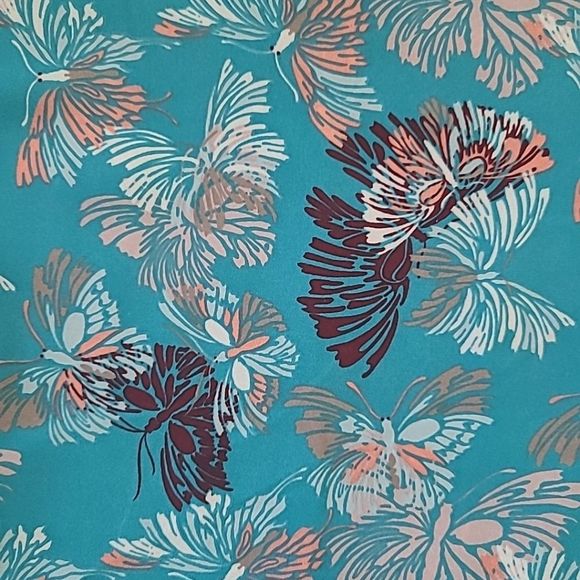 Grayson Cato Blue Butterfly Floral Tunic Medium Long Sleeve Boho Cottagecore - Picture 6 of 15